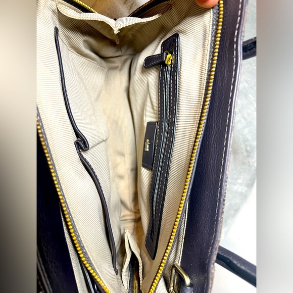 🐶 Radley London Croco-Embossed Charcoal Leather Satchel/Crossbody 🐶 - Picture 11 of 12